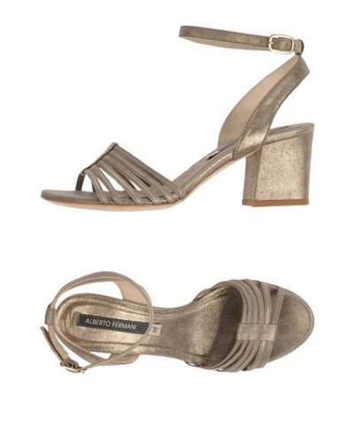 Shop Alberto Fermani Sandals In Grey