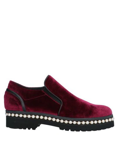 Shop Ninalilou Loafers In Maroon