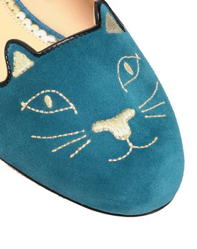 Shop Charlotte Olympia Loafers In Pastel Blue
