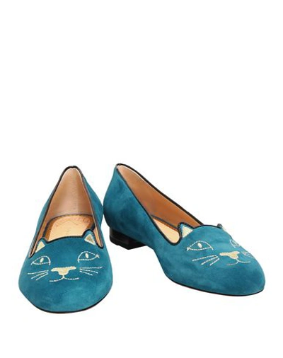 Shop Charlotte Olympia Loafers In Pastel Blue