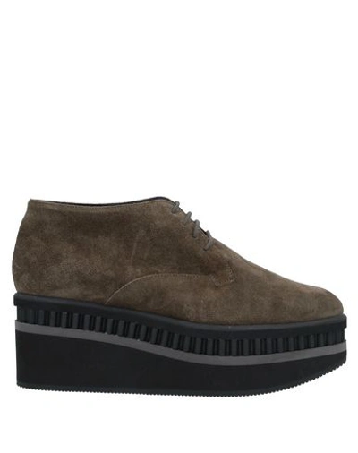 Shop Robert Clergerie Laced Shoes In Military Green