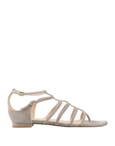 Shop Eleventy Toe Strap Sandals In Dove Grey
