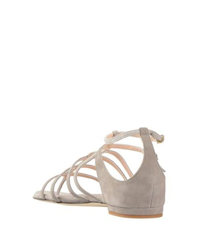 Shop Eleventy Toe Strap Sandals In Dove Grey