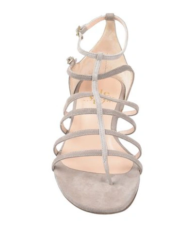 Shop Eleventy Toe Strap Sandals In Dove Grey