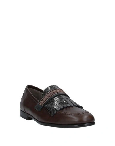 Shop Brunello Cucinelli Loafers In Dark Brown