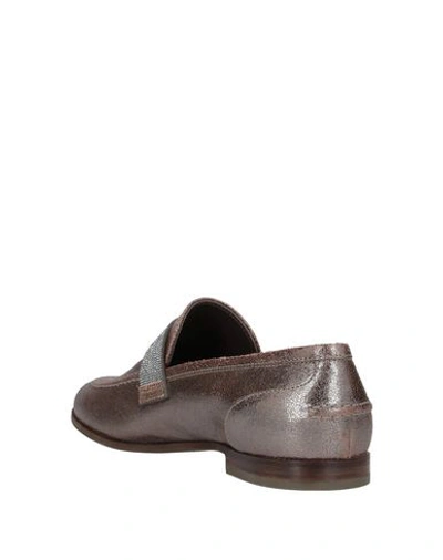 Shop Brunello Cucinelli Loafers In Bronze
