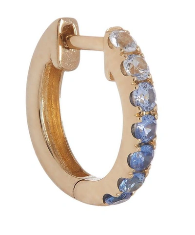 Shop Roxanne First Gold Ombre Sapphire Huggie Hoop Earring In Blue