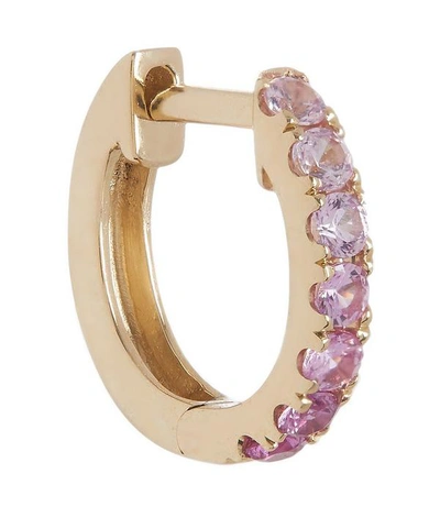 Shop Roxanne First Gold Ombre Sapphire Huggie Hoop Earring In Pink