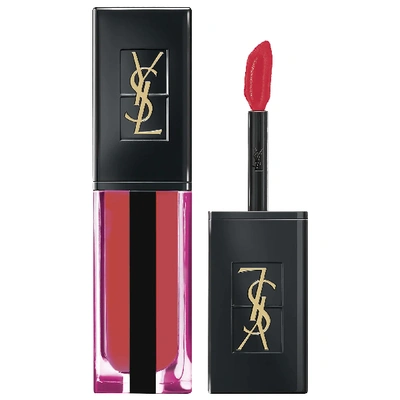Shop Saint Laurent Water Stain Lip Stain 609 Submerged Coral 0.2 oz/ 5.9 ml In Red