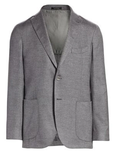 Shop Saks Fifth Avenue Collection Melange Silk Sportcoat In Silver