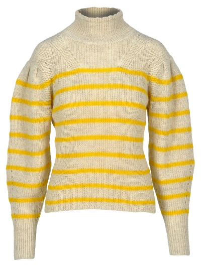 Shop Isabel Marant Étoile Im Etoile Georgia Knit Sweater In White Yellow