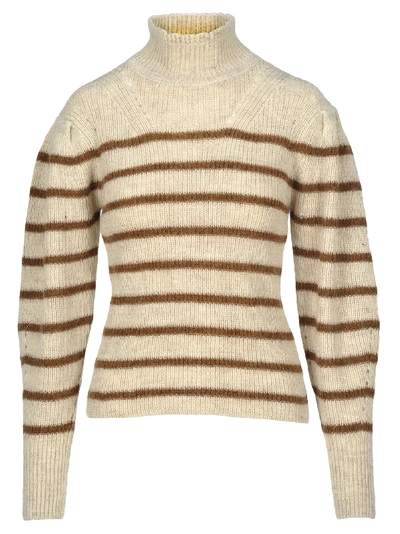 Shop Isabel Marant Étoile Im Etoile Georgia Knit Sweater In White Bronze