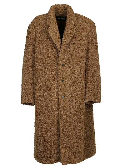 Shop Neil Barrett Oversized Shearling Coat In Brown
