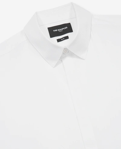 Shop The Kooples Long White Shirt In Cotton Poplin