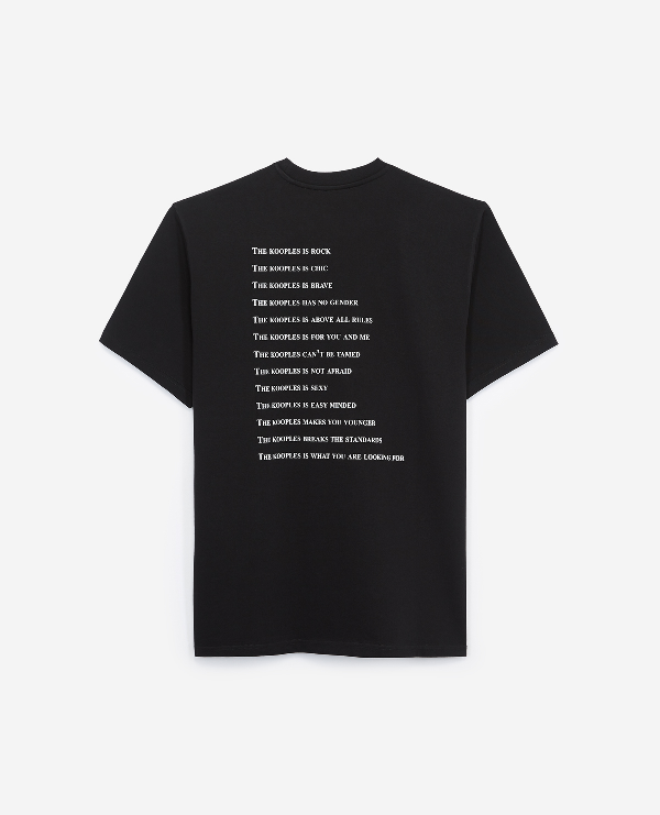 The Kooples Black T-shirt With Logo & Writing On Back | ModeSens