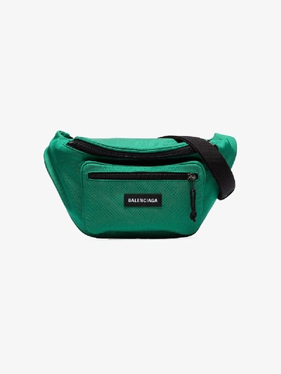 Shop Balenciaga Green Explorer Belt Bag