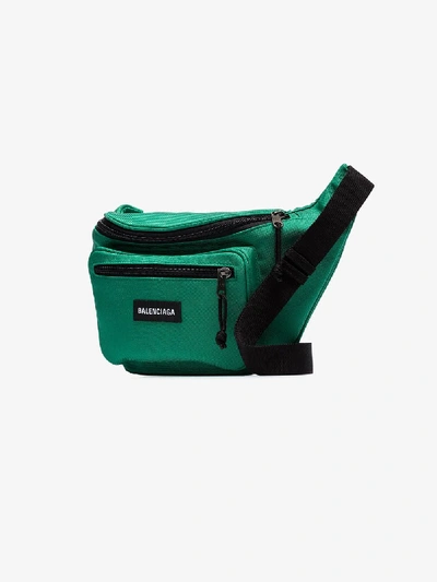 Shop Balenciaga Green Explorer Belt Bag