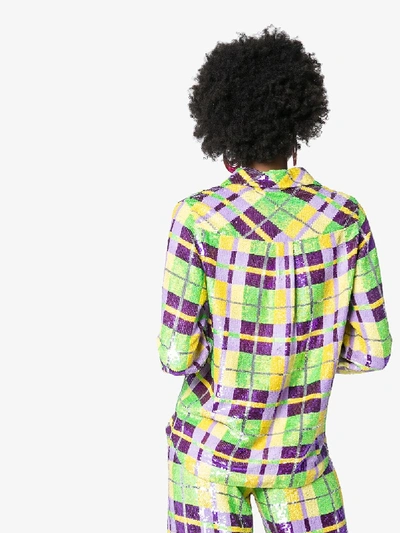 Shop Ashish Sequin Check Shirt In Multicolour