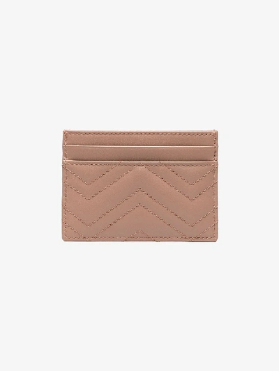 Shop Gucci Pink Marmont Leather Card Holder