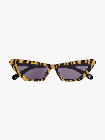 Shop Chimi Yellow Tiger Print Cat Eye Sunglasses