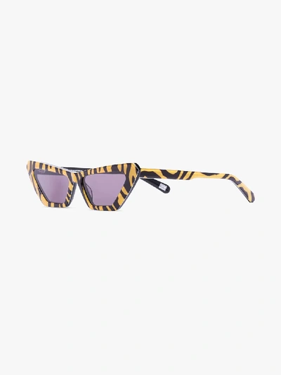 Shop Chimi Yellow Tiger Print Cat Eye Sunglasses