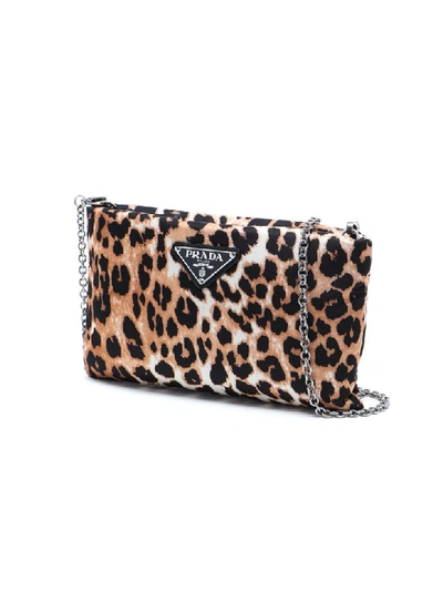 Shop Prada Clutch Tess. Leopard In Avorio