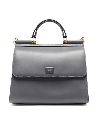 Shop Dolce & Gabbana Lg Sicily 58 Bag In Grigio Scuro