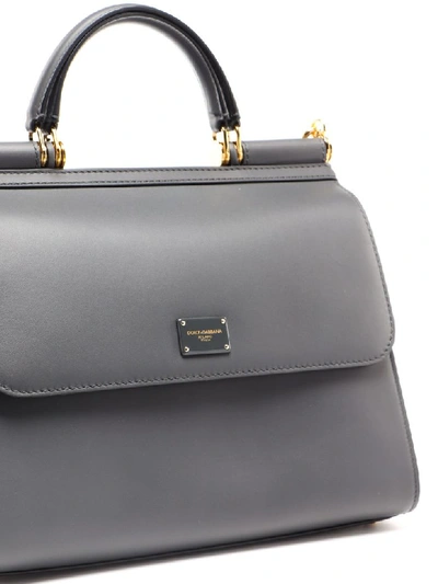 Shop Dolce & Gabbana Lg Sicily 58 Bag In Grigio Scuro