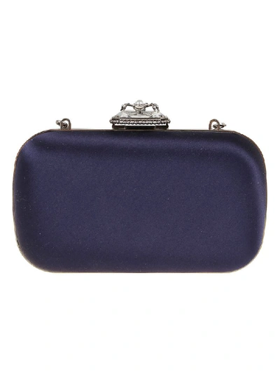 Shop Alexander Mcqueen Box Clutch Spider In Night Blue