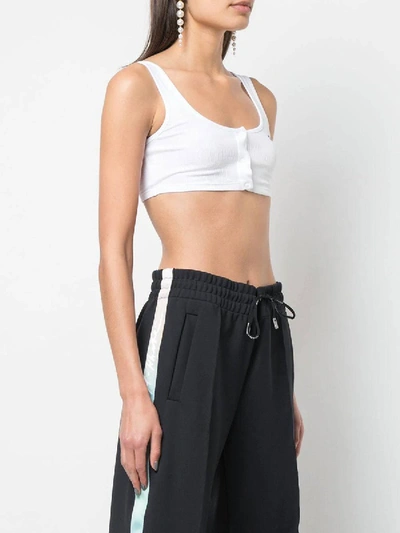 Shop Off-white Cropped Ribbed Tank Top
