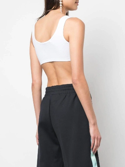 Shop Off-white Cropped Ribbed Tank Top