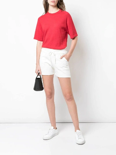 Shop Alexandra Golovanoff Drawstring Shorts In White