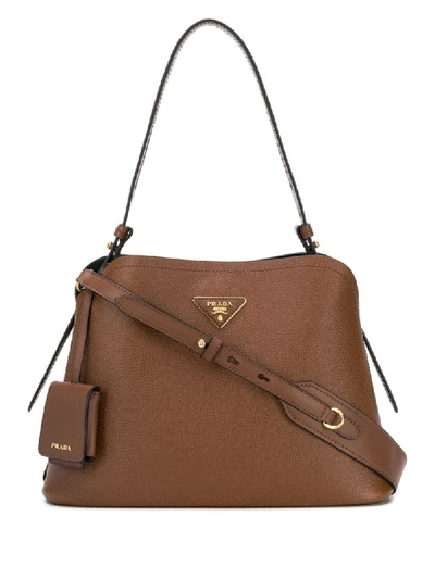 Shop Prada Matinee Shoulder Bag - Brown