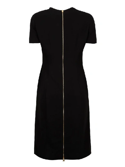 Shop Versace Decorative Safety Pins Sheath Dress In Black