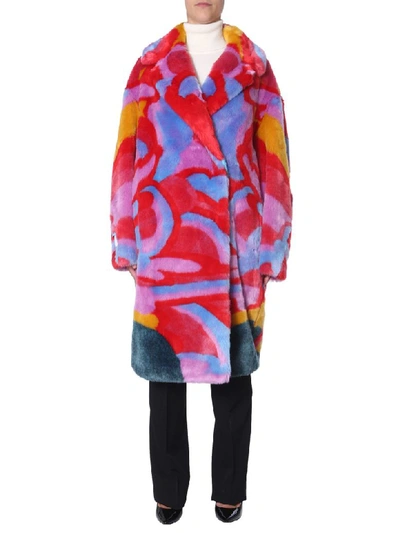 Shop Stella Mccartney All Together Now Fur Coat In Multicolor