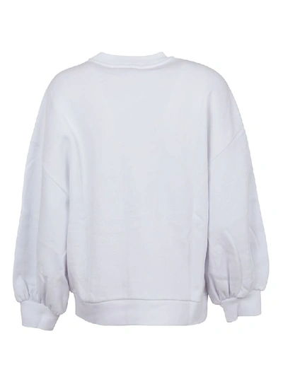 Shop Msgm Felpa/sweatshirt In Optical White