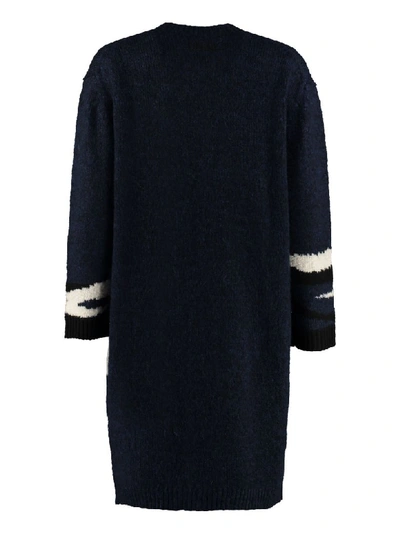 Shop Kenzo Intarsia Knit-dress In Blue