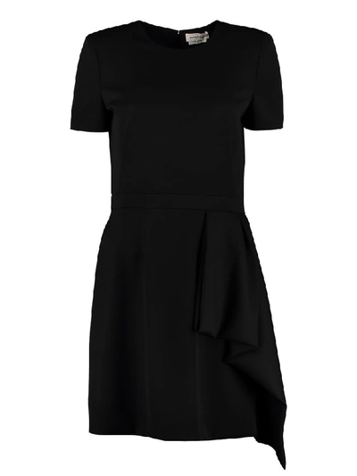 Shop Alexander Mcqueen Virgin Wool Dress In Black