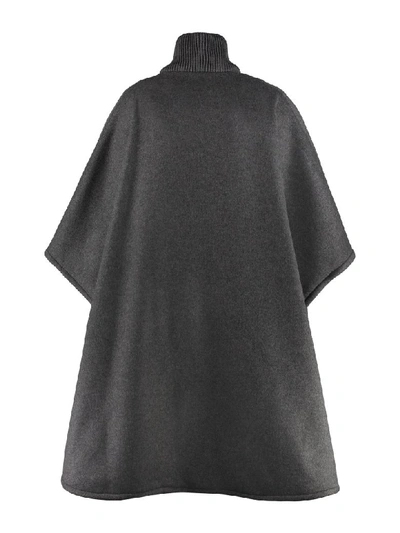 Shop Stella Mccartney Wool Cape Coat In Grey