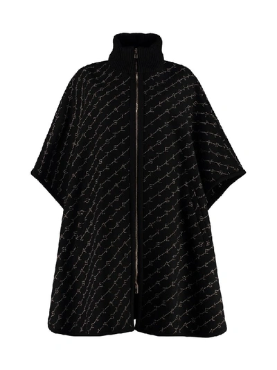Shop Stella Mccartney Wool Blend Cape Coat In Black