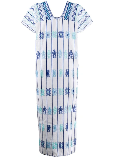 Pippa Holt Embroidered Kaftan Midi-dress In White