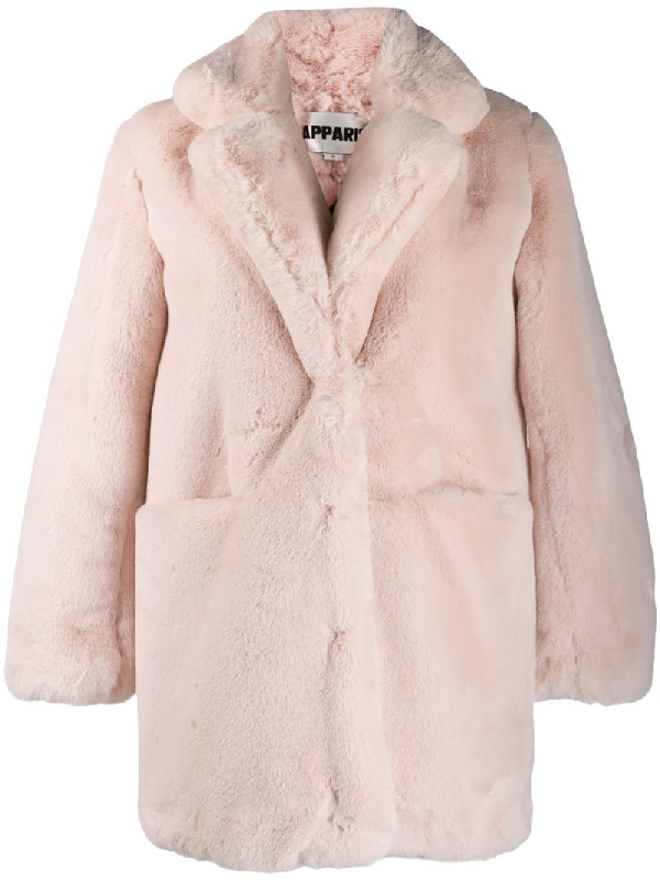 Apparis Sophie Faux Fur Coat - Pink | ModeSens