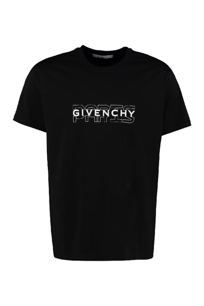 Shop Givenchy Crew-neck Cotton T-shirt In Black