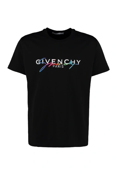 Shop Givenchy Crew-neck Cotton T-shirt In Black