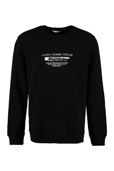 Shop Givenchy Cotton Crew-neck Sweatshirt In Black