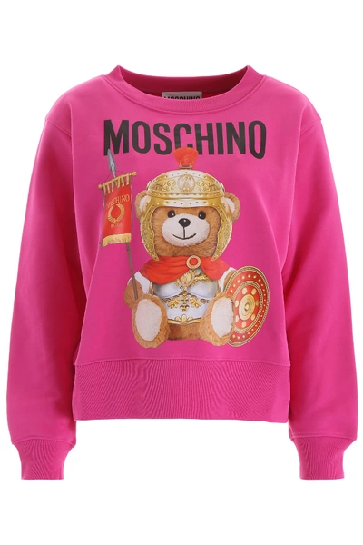 Shop Moschino Roman Teddy Bear In Fuchsia (fuchsia)