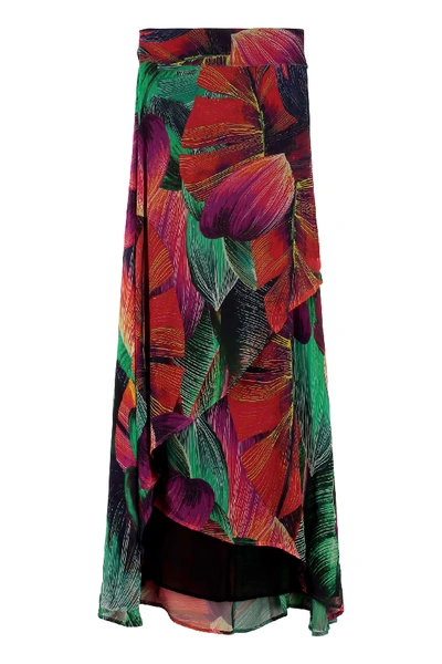 Shop Pinko Nicolina Printed Wrap Skirt In Multicolor