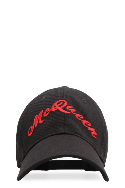 Shop Alexander Mcqueen Logo Print Baseball Cap In Black