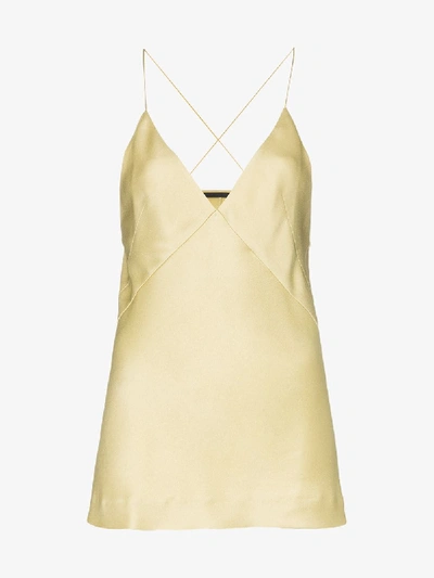 Shop Haider Ackermann Spaghetti Strap Cami Top In Yellow