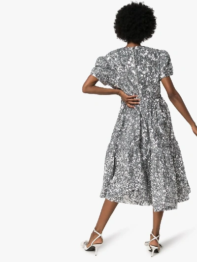 Shop Ashish Sequin Midi Dress In Metallic